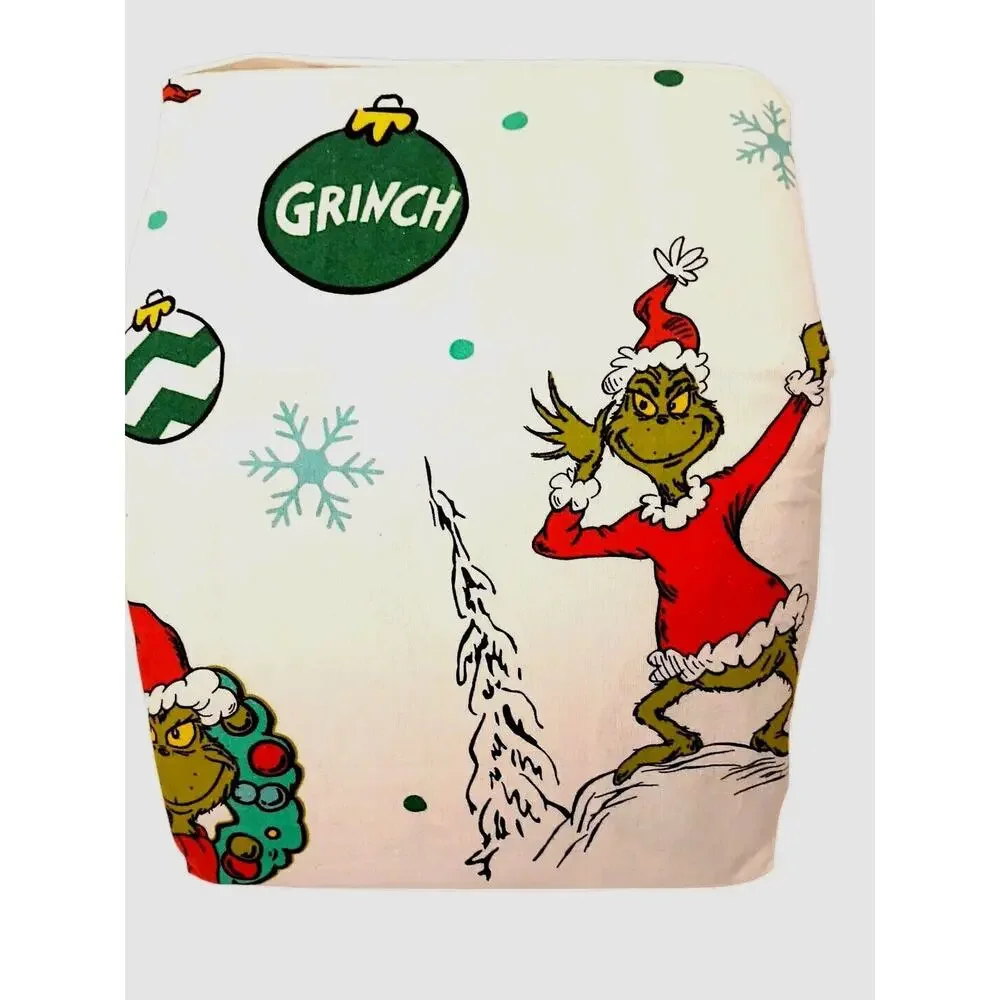 THE‎ GRINCH Christmas Sheet Set Sz Full Flannel Cotton 3 Pc Holiday Warm SUESS